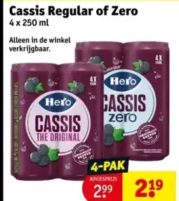 Kruidvat Cassis Regular of Zero aanbieding