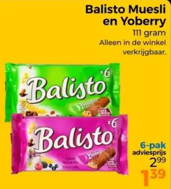 Trekpleister Balisto Muesli en Yoberry aanbieding