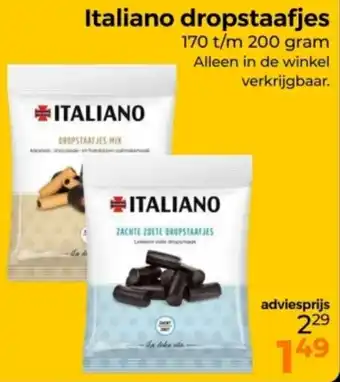 Trekpleister Italiano Dropstaafjes aanbieding