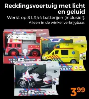 Trekpleister Reddingsvoertuig met Licht en Geluid aanbieding