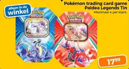 Trekpleister Pokémon trading card game Paldea Legends Tin aanbieding