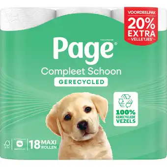 Albert Heijn Page Compleet schoon gerecycled toiletpapier aanbieding