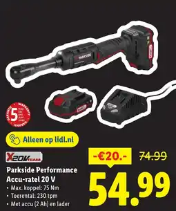 Lidl Parkside Performance Accu-ratel 20 V aanbieding