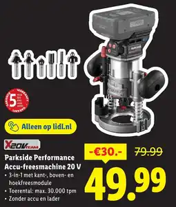Lidl Parkside Performance Accu-freesmachine 20 V aanbieding