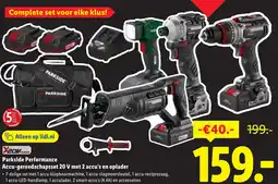 Lidl Parkside Performance Accu-gereedschapsset 20 V met 2 accu's en oplader aanbieding
