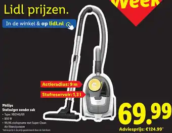 Lidl Philips Stofzuiger zonder zak aanbieding
