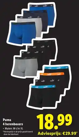 Lidl Puma 4 herenboxers aanbieding