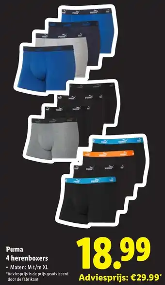 Lidl Puma 4 herenboxers aanbieding