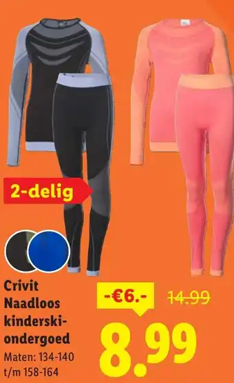 Lidl Crivit Naadloos kinderski-ondergoed aanbieding