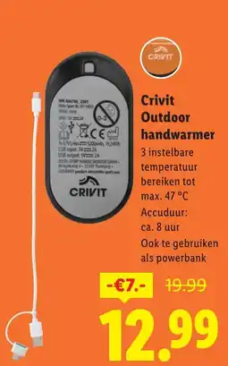 Lidl Crivit Outdoor handwarmer aanbieding