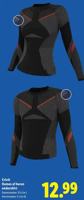 Lidl Crivit Dames of heren ondershirt aanbieding