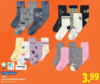 Lidl Lupilu 5 paar kinderthermosokken aanbieding