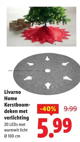 Lidl Livarno Home Kerstboom-deken met verlichting aanbieding