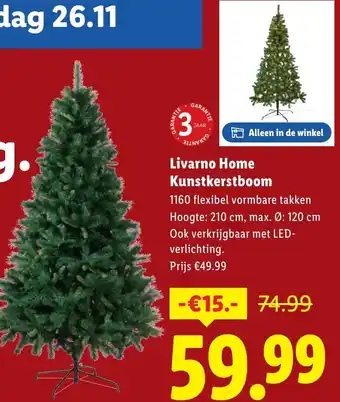 Lidl Livarno Home Kunstkerstboom aanbieding