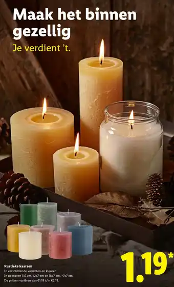 Lidl Rustieke kaarsen aanbieding