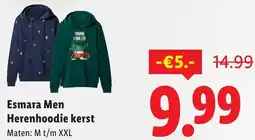 Lidl Esmara Men Herenhoodie kerst aanbieding