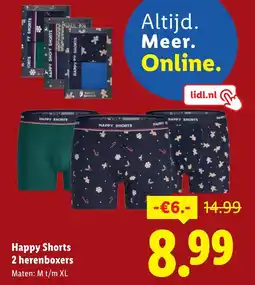 Lidl Happy Shorts 2 herenboxers aanbieding