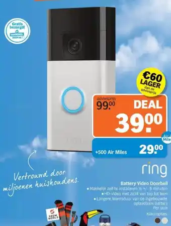 Albert Heijn Ring Battery Video Doorbell aanbieding
