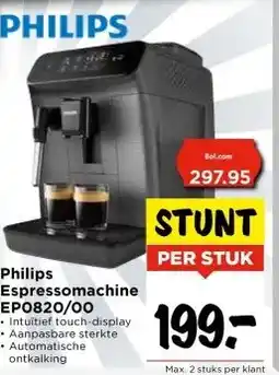 Vomar Voordeelmarkt Philips Espressomachine EP0820/00 aanbieding