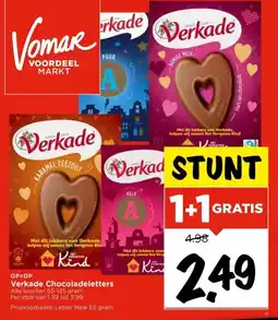 Vomar Voordeelmarkt Verkade Chocoladeletters aanbieding