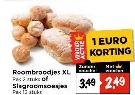 Vomar Voordeelmarkt Roombroodjes XLof Slagroomsoesjes aanbieding