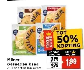 Vomar Voordeelmarkt Milner Gesneden Kaas aanbieding
