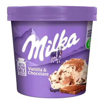 Dirk Milka Vanille chocolade pint aanbieding