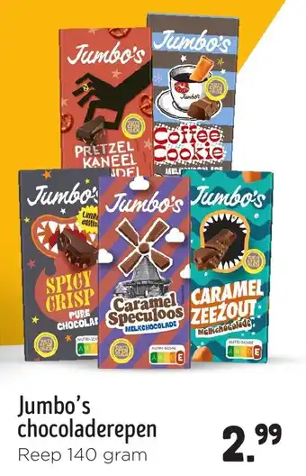Jumbo Jumbo's chocoladerepen aanbieding