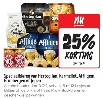 Speciaalbieren van Hertog Jan, Karmeliet, Affligem, Grimbergen of Jopen