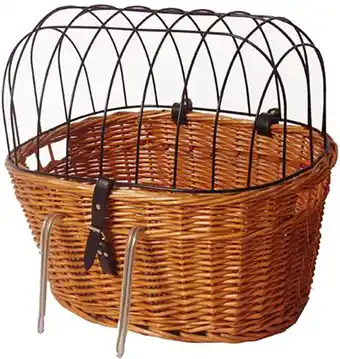 Bol.com Fietsmand Riet Voorop+metalen Rek aanbieding