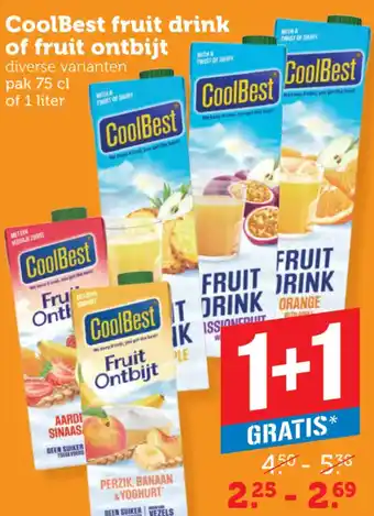Coop CoolBest fruit drink of fruit ontbijt aanbieding