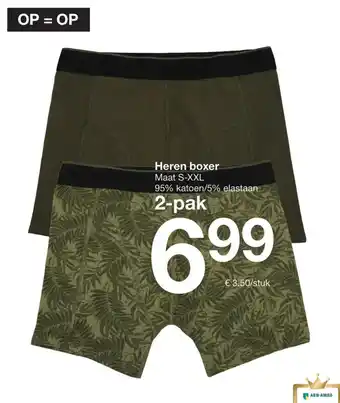 Zeeman Heren boxer aanbieding