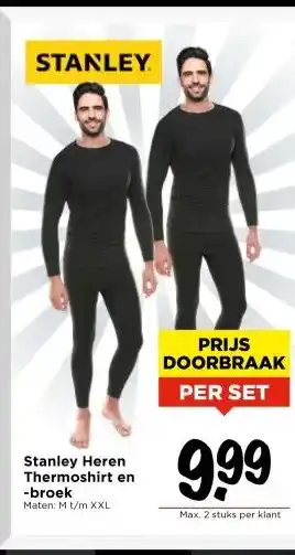 Vomar Voordeelmarkt Stanley Heren Thermoshirt en -broek aanbieding