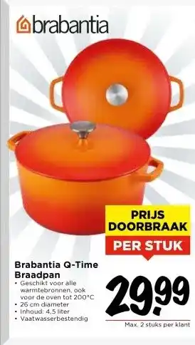 Vomar Voordeelmarkt Brabantia Q-Time Braadpan aanbieding