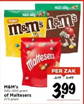 Vomar Voordeelmarkt M&M's of Maltesers aanbieding