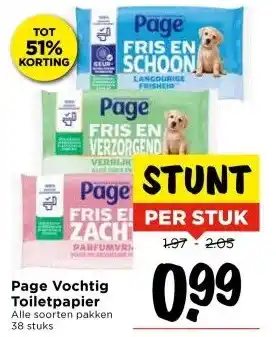 Vomar Voordeelmarkt Page Vochtig Toiletpapier aanbieding
