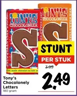 Vomar Voordeelmarkt Tony's Chocolonely Letters aanbieding