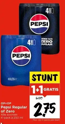 Vomar Voordeelmarkt Pepsi Regular of Zero aanbieding