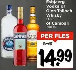 Vomar Voordeelmarkt Esbjaerg Vodka of Glen Talloch Whisky of Campari aanbieding