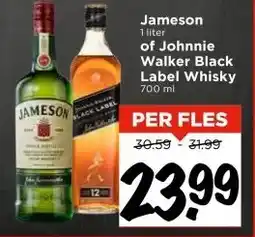 Vomar Voordeelmarkt Jameson of Johnnie Walker Black Label Whisky aanbieding