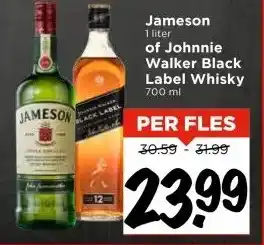 Vomar Voordeelmarkt Jameson of Johnnie Walker Black Label Whisky aanbieding