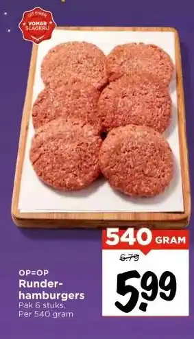 Vomar Voordeelmarkt Runderhamburgers aanbieding