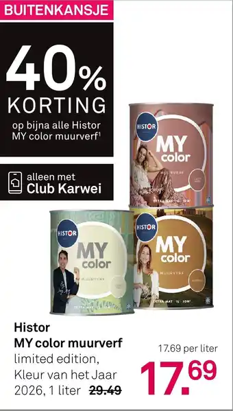 Karwei Histor MY color muurverf aanbieding