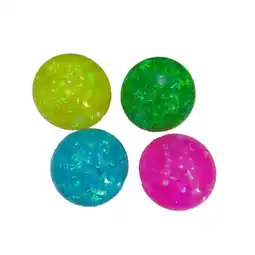 Toys2Play Amazing Cool stuiterbal glitter met lampje 10 cm assorti aanbieding