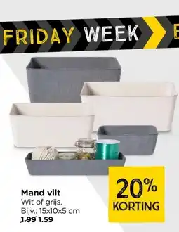 Xenos Mand vilt Wit of grijs. aanbieding