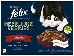 Hoogvliet Felix Heerlijke Reepjes kattenvoer vlees aanbieding