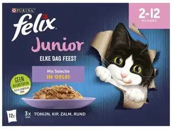Hoogvliet Felix Elke Dag Feest kattenvoer junior aanbieding