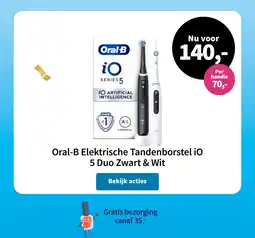 Plein.nl Oral-B Elektrische Tandenborstel iO 5 Duo Zwart & Wit aanbieding