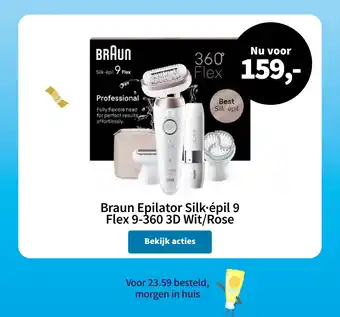 Plein.nl Braun Epilator Silk-épil 9 Flex 9-360 3D Wit/Rose aanbieding