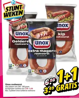 Hoogvliet Unox rookworst aanbieding